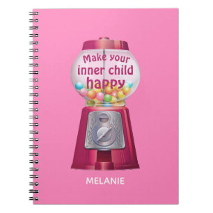 Cute Gumball Maskin Inner Child Quote Namn Anteckningsbok