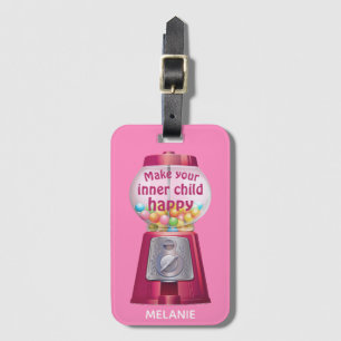 Cute Gumball Maskin Inner Child Quote Namn Bagagebricka