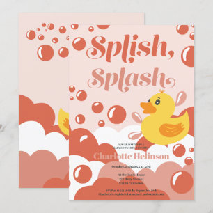 Cute gummi anka: spola stänk bubblor babbldusch inbjudningar