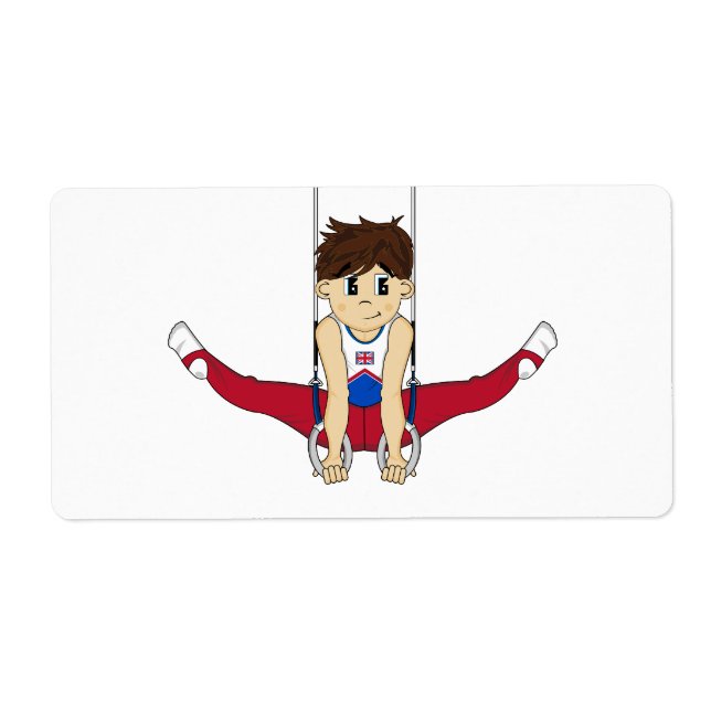 Cute Gymnast på Ringar-etikett Fraktsedel (Framsidan)