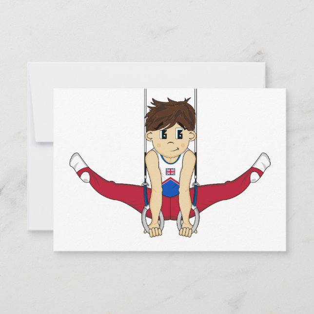 Cute Gymnast på Ringar OSA kort (Framsida)