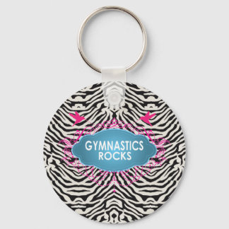 Cute Gymnastic Sten Rosa ZEBRA Keychain Nyckelring