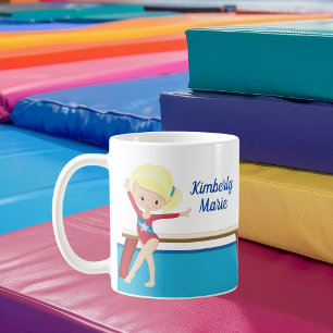 Cute Gymnastics Girl Personlig Gymnast Kaffemugg