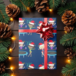 Cute Gymnastics jul Gymnast Girls Blue Presentpapper