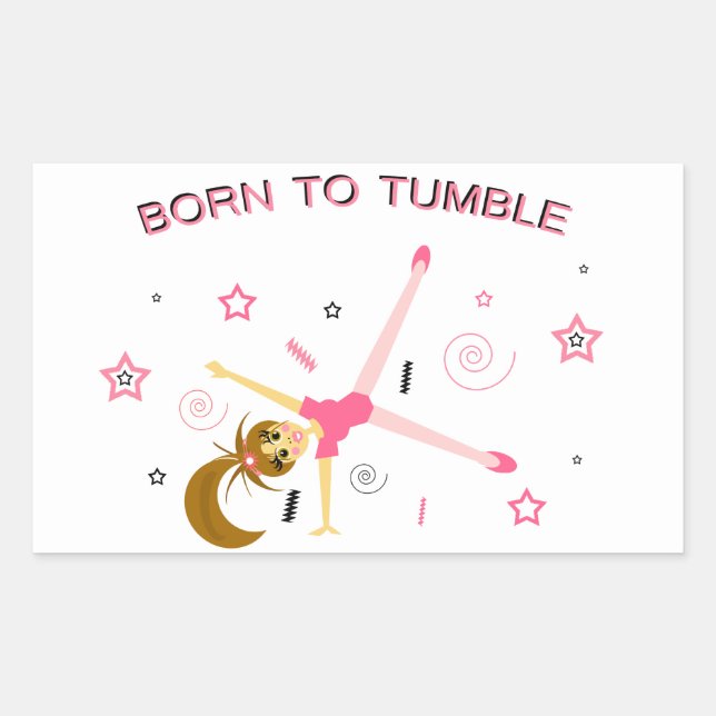 Cute Gymnastics Sticker Rektangulärt Klistermärke (Framsida)