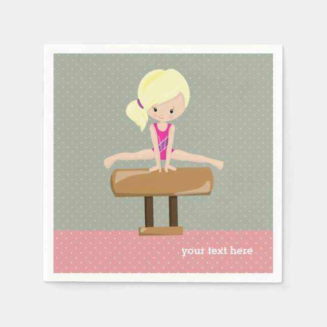 Cute gymnastikflicka pappersservett (Framsidan)