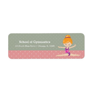 Cute gymnastikflicka returadress etikett