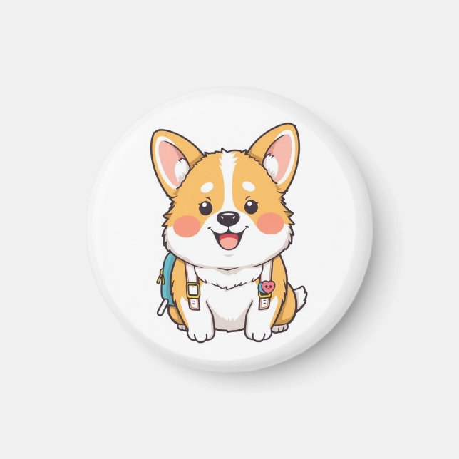 Cute Hachiko Akita Inu Loyal Dog Japan Magnet (Framsidan)