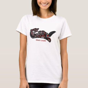 Cute Haida Mor Otter & Baby Roligt Shirt Tee Shirt