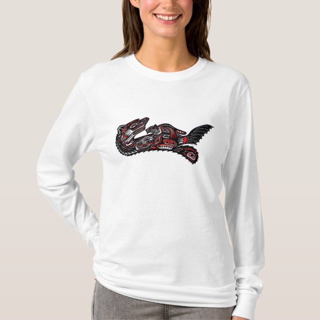 Cute Haida Mor Otter & Baby Shirt Tee Shirt (Framsida)