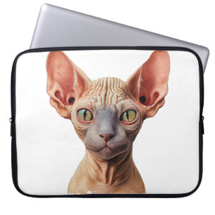 CUTE HAIRLESS SPHYNX CAT ANSIKTE LAPTOP FODRAL