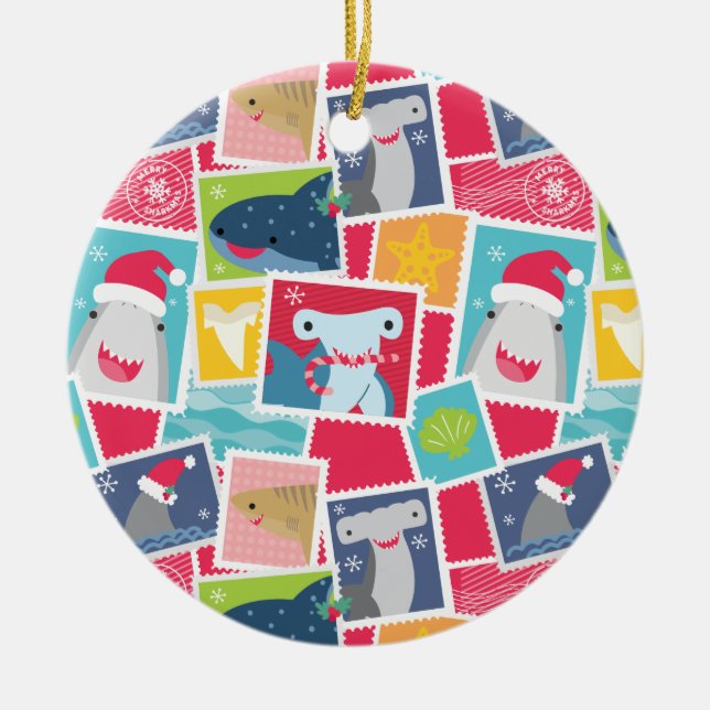 Cute-hajarter Julgransprydnad Keramik (Framsidan)