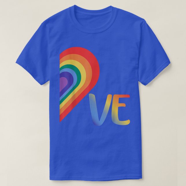 Cute Half Heart Love LGBTQ pride Lesbian Gay Coupl T Shirt (Design framsida)