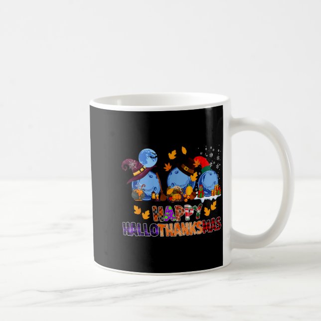 Cute Hallothanksmas Bowling Halloween Thanksgiving Kaffemugg (Höger)