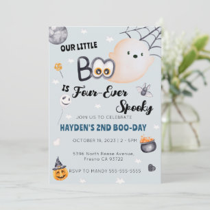 Cute Halloween 4e födelsedagen Boy Four nånsin Tal Inbjudningar