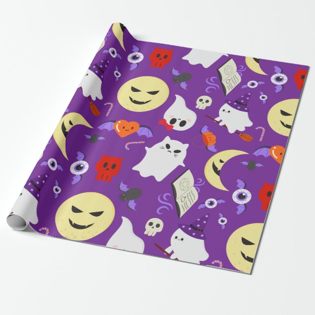 Cute Halloween-attribut Presentpapper (Utrullad)