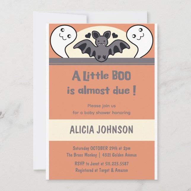 Cute Halloween Baby-dusch Inbjudningar (Framsida)
