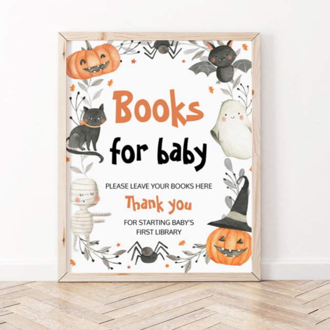 Cute Halloween Baby Shower Bokar för baby-tecken Poster (Skapare uppladdad)