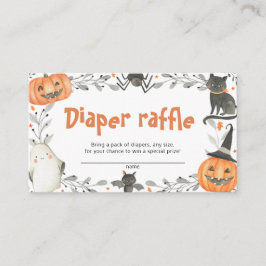 Cute Halloween Baby Shower Diaper Raffle-kort Tilläggskort