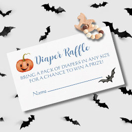 Cute Halloween Baby Shower Diaper Raffle Tilläggskort
