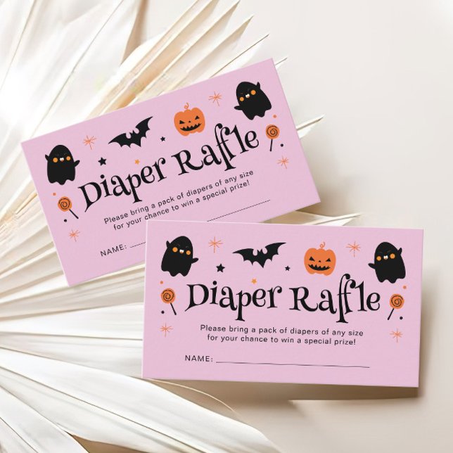 Cute Halloween Baby Shower Diaper Raffle Tilläggskort (Skapare uppladdad)