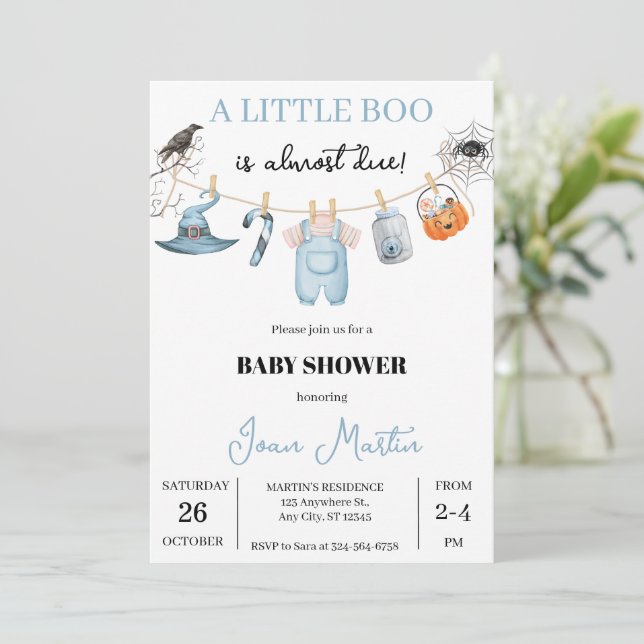 Cute Halloween Baby Shower for Boy Inbjudningar (Stående Fram)