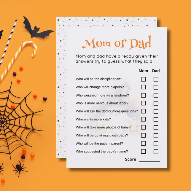 Cute Halloween Baby Shower Gissa vem som spelar sp Inbjudningar (Skapare uppladdad)