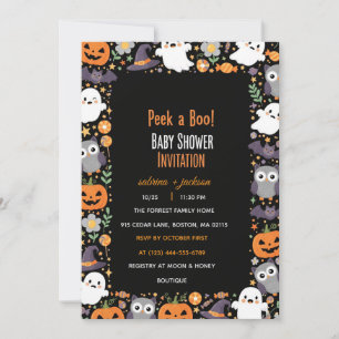 Cute Halloween Baby Shower-inbjudningskort - Whims Inbjudningar