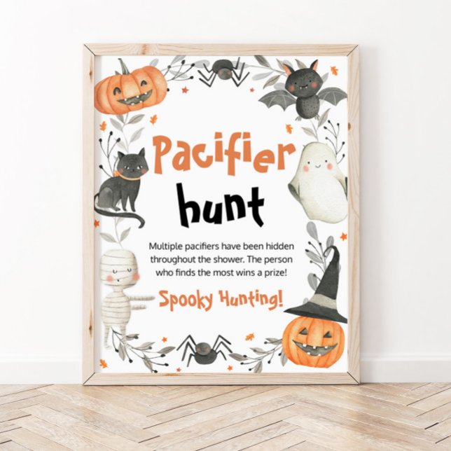 Cute Halloween Baby Shower Nappar Hunt-tecken Poster (Skapare uppladdad)