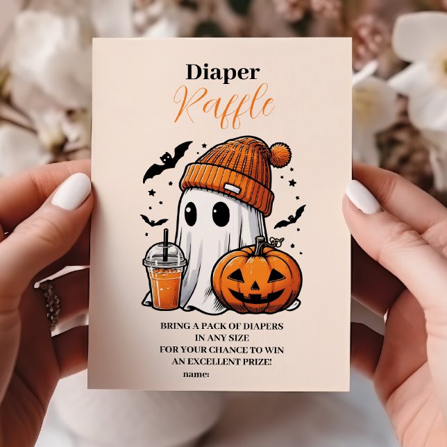 Cute Halloween Baby Shower Raffle Diapper Tilläggskort (Skapare uppladdad)