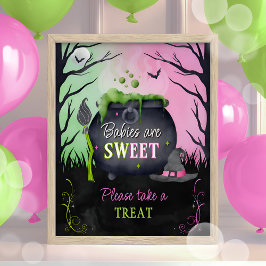 Cute Halloween Baby Shower Sweare Sign Poster