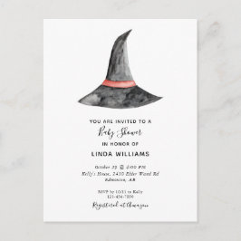 Cute Halloween Baby Shower Witch's Hat Simple Vykort