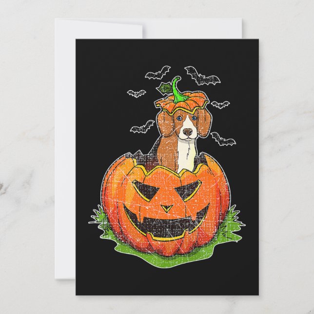 Cute Halloween Beagle Hundälskares Pumpkin Jack O  Meddelande (Framsida)