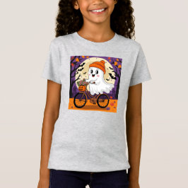 Cute Halloween Biker Ghost Kids Shirt T Shirt