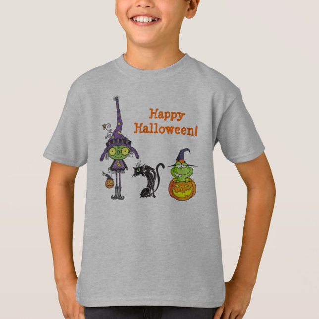 Cute Halloween Bilder Kids T Shirt (Framsida)