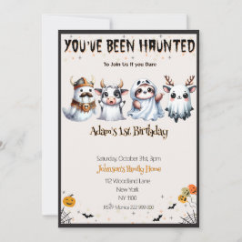 Cute Halloween Birthday Inbjudningar