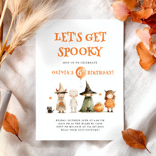 Cute Halloween Birthday Kids Party Inbjudningar