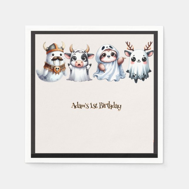 Cute Halloween Birthday Pappersservett (Framsidan)