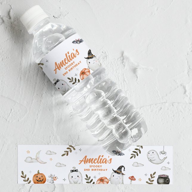 Cute Halloween Birthday Vattenflaska Label Vattenflaskor Etikett (Skapare uppladdad)