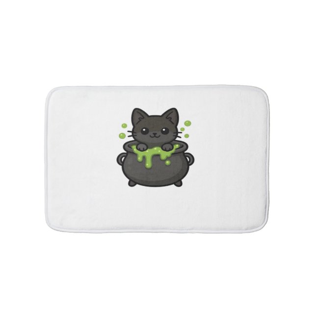 Cute Halloween Black Cat Classic T-Shirt Badrumsmatta (Framsidan)