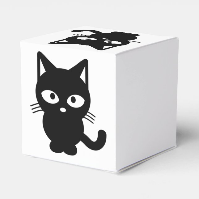 Cute Halloween Black Cat Kattunge Presentaskar (Baksidan Sidan)