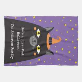 Cute Halloween Black Cat Kökshandduk