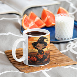 Cute Halloween Black Cat & Witch 23 Mugg