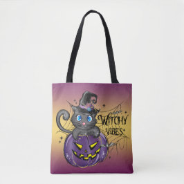 CUTE HALLOWEEN BLACK CAT WITCH PUMPKIN TYGKASSE