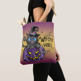 CUTE HALLOWEEN BLACK CAT WITCH PUMPKIN TYGKASSE