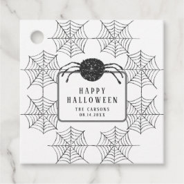 Cute Halloween Black White Spindelnät Party Decor Gåvor Etiketter