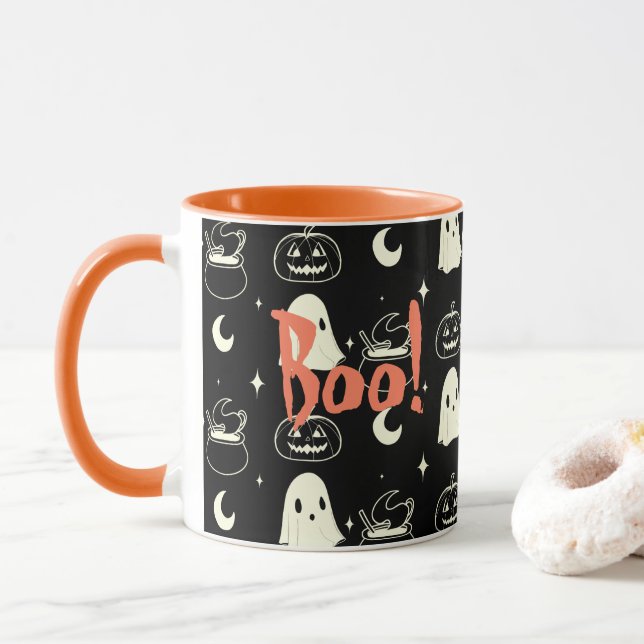 Cute Halloween Boo Ghost Mönster Mugg (Med munk)