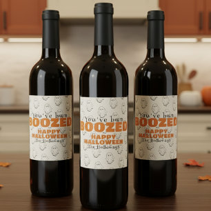 Cute Halloween Boo Gift-Märkre Vinflaska Etikett
