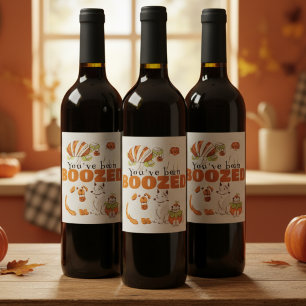 Cute Halloween Boo Gift-Märkre Vinflaska Etikett