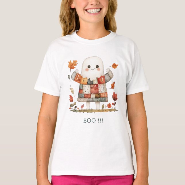 Cute Halloween BOO! T Shirt (Framsida)